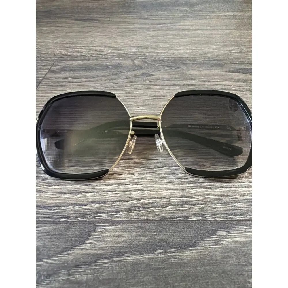 Nanette Lepore NN382 Geometric Sunglasses Black Gold Gradient UV400 Chic